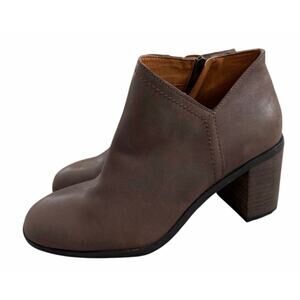 LUCKY BRAND Panally Leather Block Heel Mules Shoes BROWN Size‎ 8 NEW